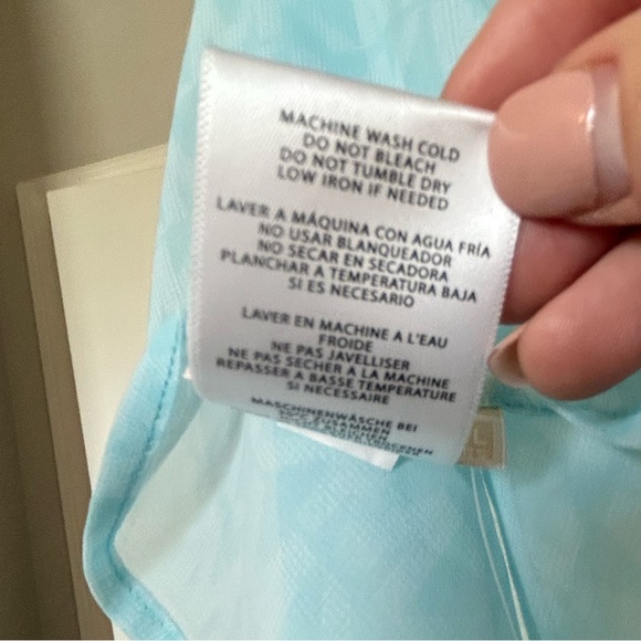 MICHAEL KORS MK Signature Ombre Logo Pareo Turquoise Beach Cover-Up - Picture 13 of 15